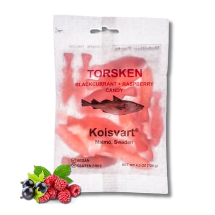 Kolsvart Swedish candy displayed on a white background