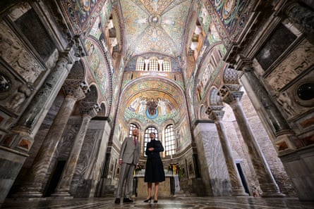 King Charles visits the Basilica di San Vitale in Ravenna, Italy.