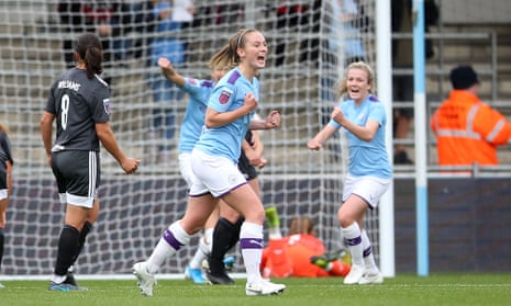 Keira Walsh celebrates Manchester City’s opener.