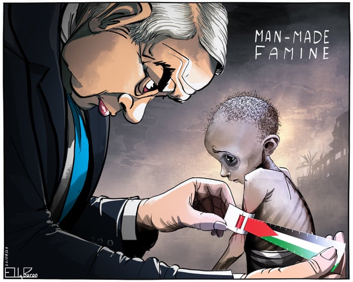 Ella Baron on Gaza’s man-made famine – cartoon