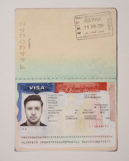 Drawing of a US visa