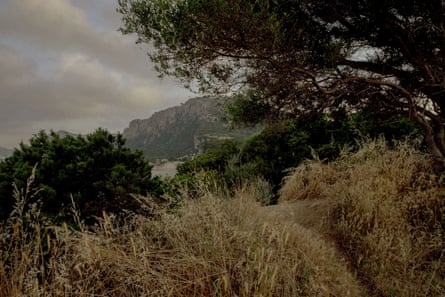 View of the Old Navarino fortress headland from the Mycenaean tomb of Thrasymedes