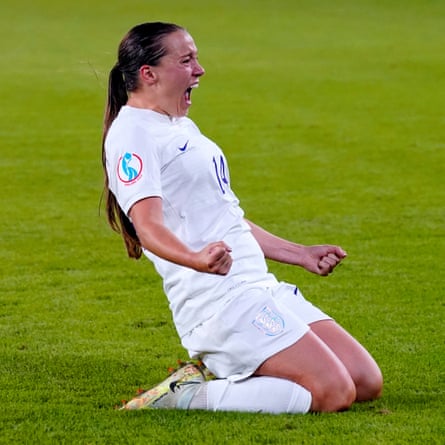 England’s Fran Kirby celebrates scoring her side’s fourth goal of the game.