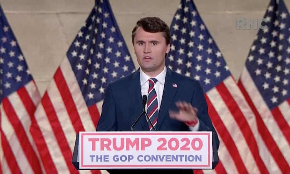 Charlie Kirk, founder of Turning Point USA, speaks at the Republican national convention.