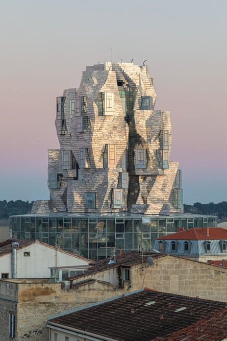Gehry’s Luma Arles tower catches the changing light, in tribute to one-time local artist Vincent van Gogh.