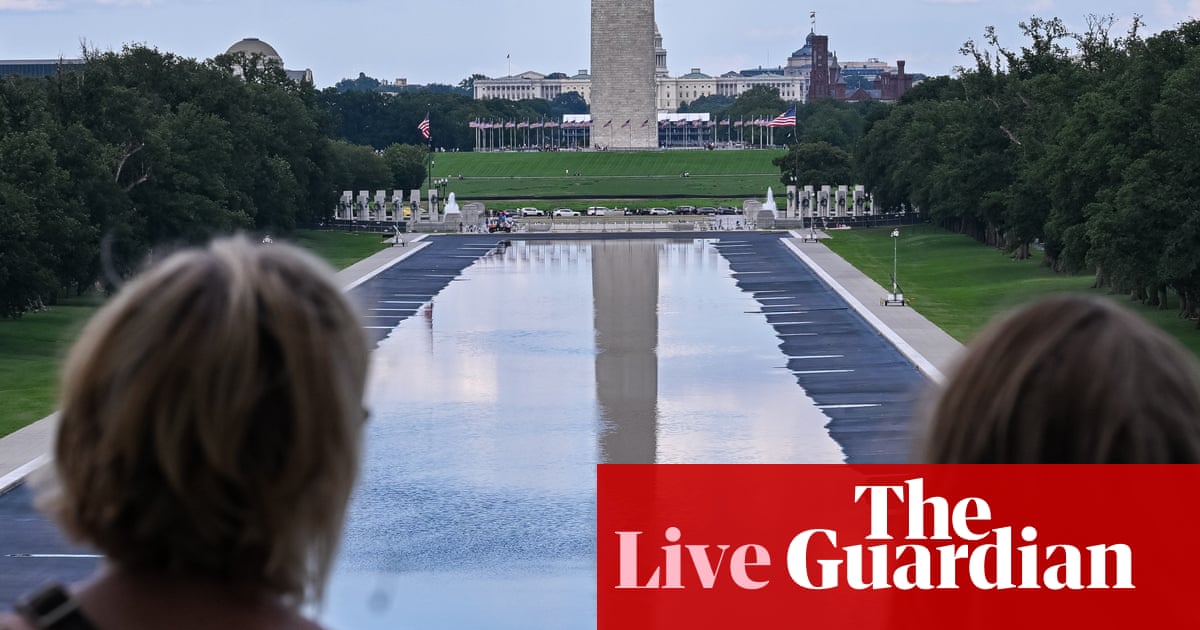 Trump admits ‘some contractor error’ in DC reflecting pool renovation – but still blames ex-Olympian for vandalism – live