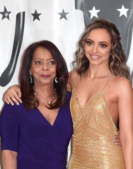 Jade with her arm around her mum at the 2016 Brit awards 2016