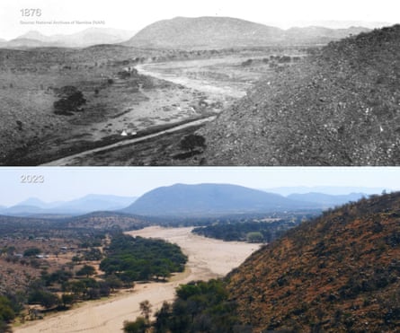 Before and after images of Hatsamas, Namibia.