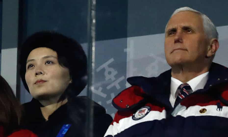 US Vice President Mike Pence and North Korea’s Kim Jong-un’s sister Kim Yo-jong attend the opening ceremony of the Pyeongchang 2018 Winter Olympic Games