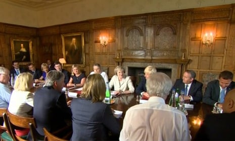 Theresa May addressing cabinet.