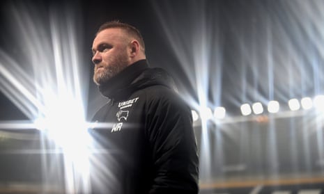 Derby’s manager Wayne Rooney pictured after a game at home to West Brom last month.