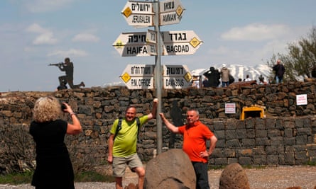 Tourists in the Golan Heights.