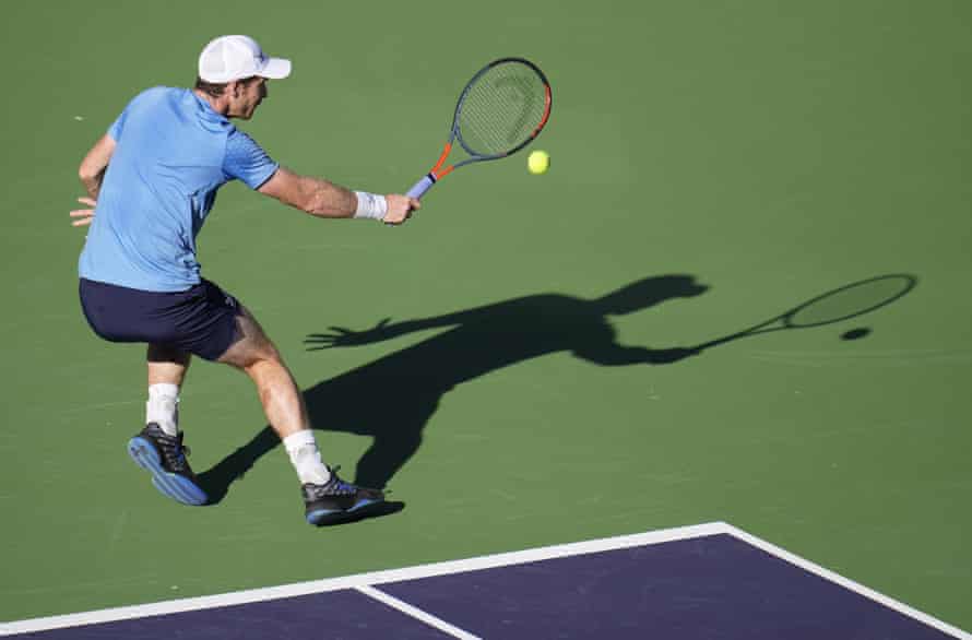 Andy Murray in action during his defeat by Alexander Zverev of Germany at Indian Wells.