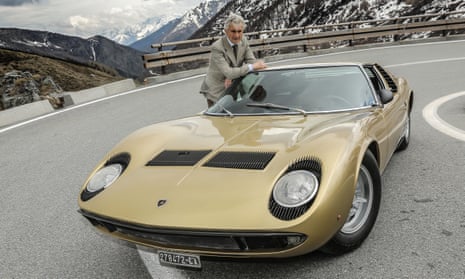 Marcello Gandini and one of his most illustrious pieces of work, the Lamborghini Miura – regarded by many as the most beautiful car ever made.