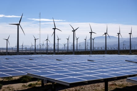 wind turbines and solar panels