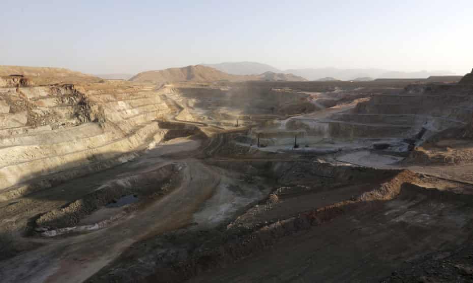 The gold, copper and zinc mining pit at Bisha mine, north-west Eritrea