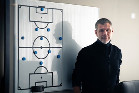 Zvonimir Boban next to a tactics board at the Maksimir Stadion