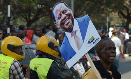 Supporters of Odinga outside the supreme court.
