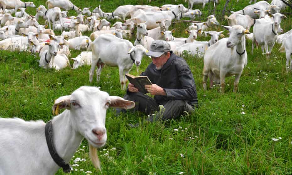 A goat farmer in Lizavetin, Belarus. 