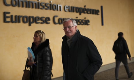 Michel Barnier, right, in Brussels