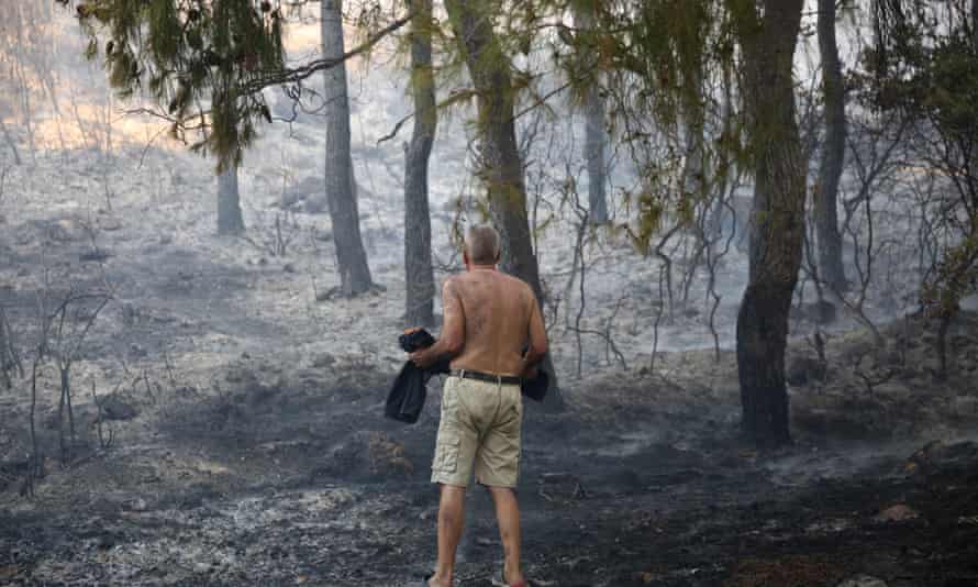 The aftermath of a blaze near Athens.