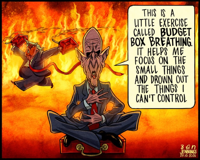 Ben Jennings on John Healey’s ‘breathing room’ budget – cartoon