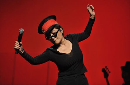 Yoko Ono performing with her Plastic Ono Band in 2010.