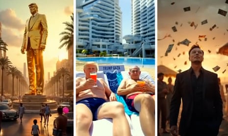 Trump faces Truth Social backlash over AI video of Gaza with topless Netanyahu and bearded bellydancers | Donald Trump | The Guardian