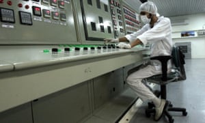 An technician works at a nuclear facility outside Isfahan in Iran.