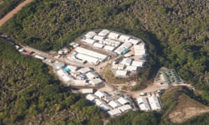Aerial view of the ‘Topside’ detention centre in the middle of Nauru.