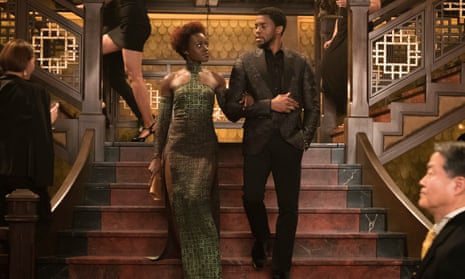 Lupita Nyong’o and Chadwick Boseman in Black Panther, which has so far earned more than $1.2bn worldwide. 