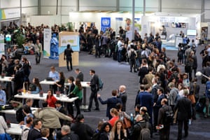 Visitors wait to attend the US talk, The Role of Cleaner and More Efficient Fossil Fuels and Nuclear Power in Climate Mitigation