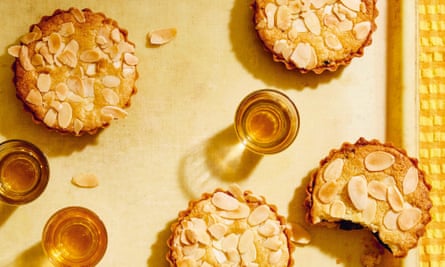 Rum and raisin bakewell tarts.