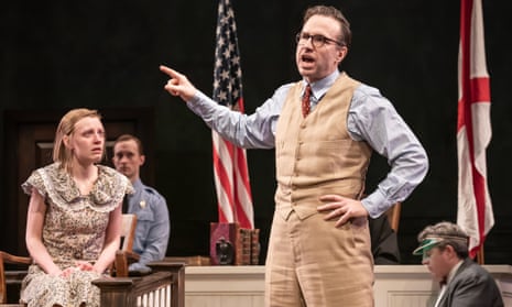 Impassioned and dynamic … Rafe Spall as Atticus Finch, with Poppy Lee Friar as Mayella Ewell, in To Kill a Mockingbird.
