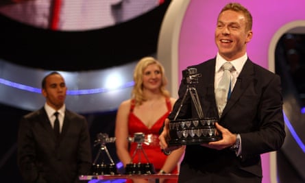 Chris Hoy with the BBC Sports Personality Of The Year trophy in 2008.