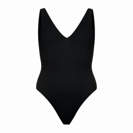 Black high-leg swimsuit
