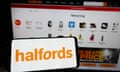 Halfords logo and website