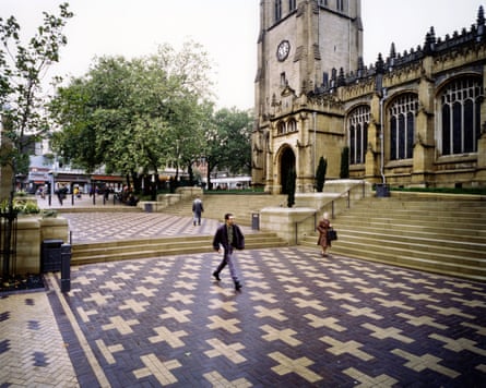 The patterned brick precinct created by Tess Jaray at Wakefield Cathedral.