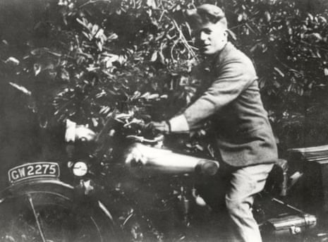 TE Lawrence on one of his Brough Superior motorcycles