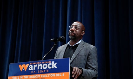 Reverend Raphael Warnock makes final campaign stops in Atlanta, Georgia, for midterm runoff election on Monday.