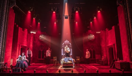 Bathed in blood red lighting … Dracula.
