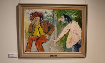 A portrait of David Dridan and Barry Humphries, painted by Humphries in 1972.