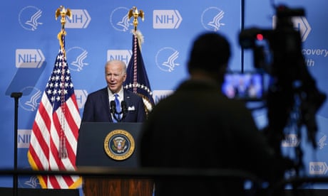 Joe Biden speaks at the National Institutes of Health Thursday in Bethesda, Maryland.