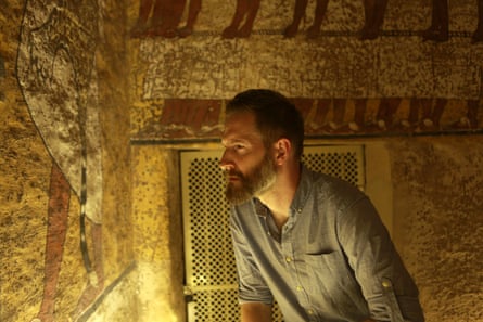 Chris Naunton inside the tomb.