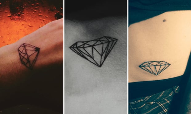 Similar tattoo designs of a diamond.