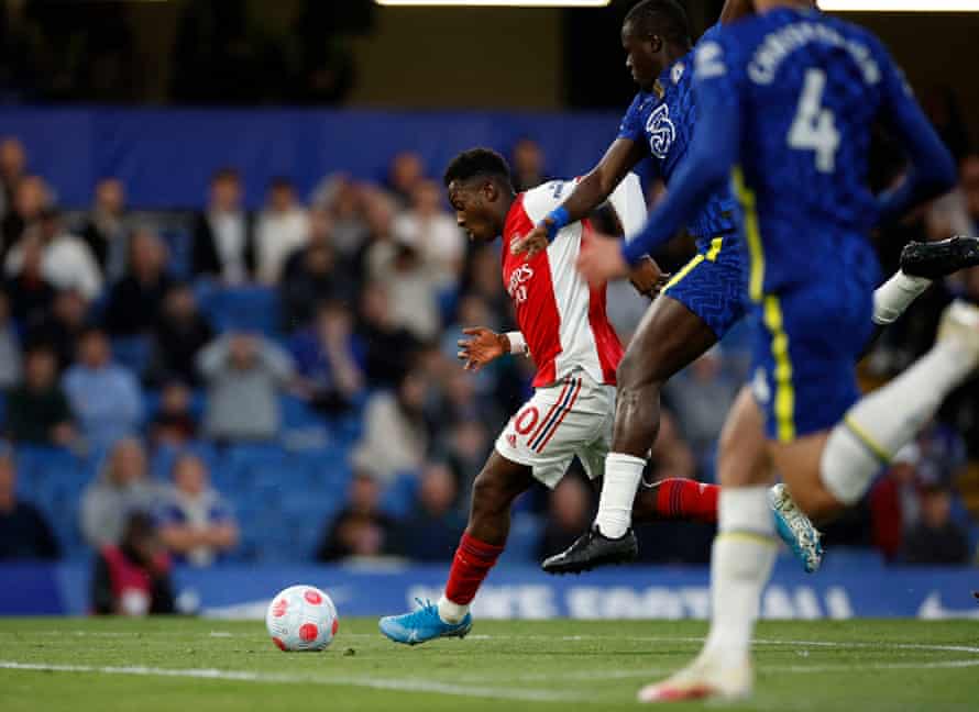 Arsenal’s Eddie Nketiah opens the scoring.