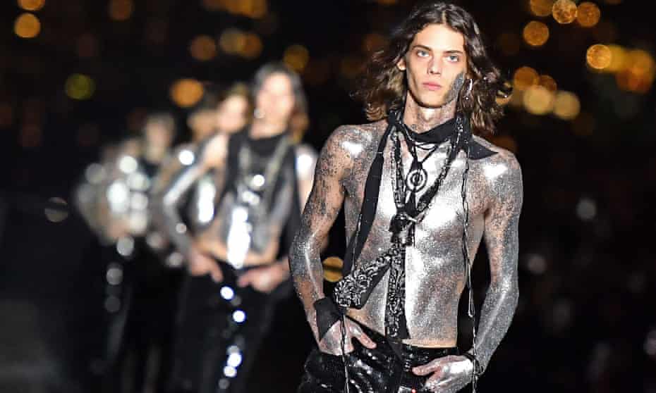 Anthony Vaccarello Glitters With First Saint Laurent Men S Show Saint Laurent The Guardian Anthony Vaccarello Glitters With First Saint Laurent Men S Show Saint Laurent The Guardian