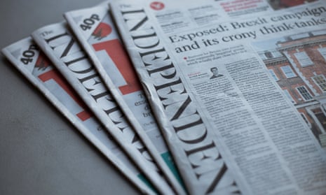 Copies of the Independent and i newspapers