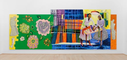 They exchange sideways glances … Tailors by Lubaina Himid.