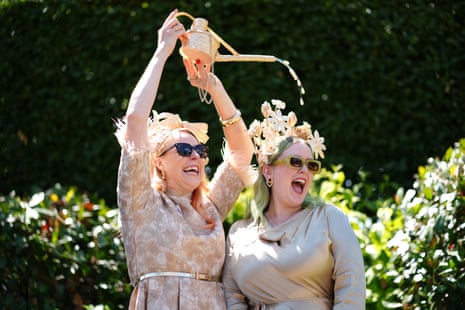 Playful racegoers arriving on day two of Royal Ascot.